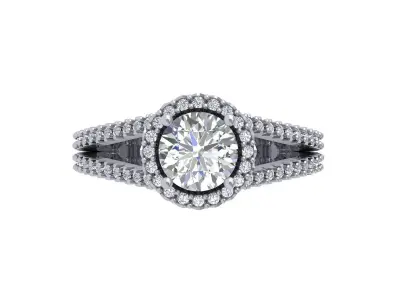 Solitaire Engagement Ring 3D print model 100