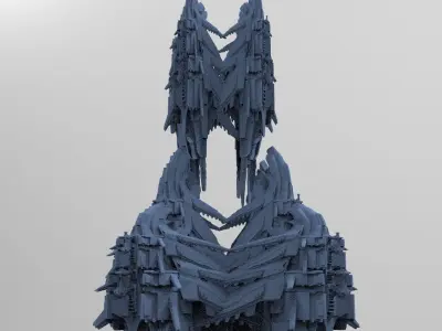 Sci-Fi Insectoid ship Towers collection 1 3D model
