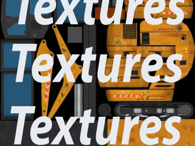 bulldozer truck 3 Low-poly 3D model