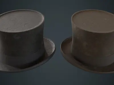 Top Hat 1B Low-poly 3D model