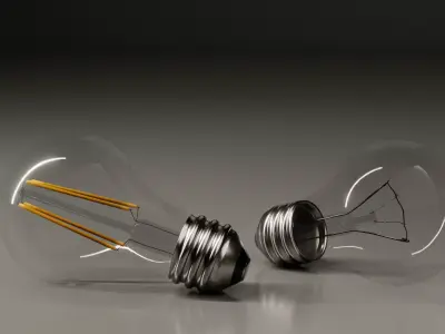 Realistic Light Bulb Set - Classic and Edison LED 3D model