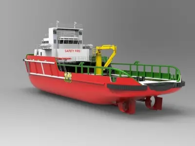 Supply ship Indo Low-poly 3D model