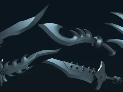 20 DAGGER BASE MESH-VOL01 Low-poly 3D model