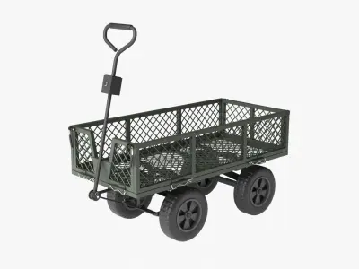 Steel Mesh Cart Low-poly 3D model
