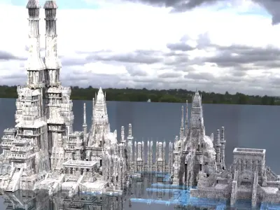 Ancient Egyptian Floating Temples 2  3D model