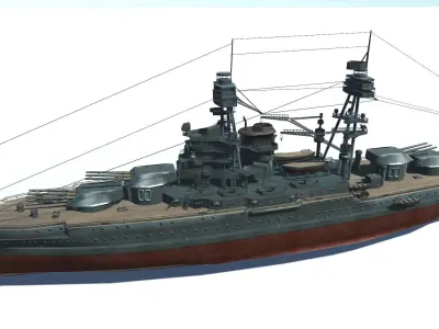 USS Arizona Battleship Low-poly 3D model