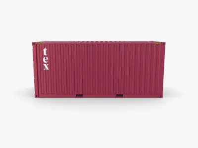 20ft Shipping Container Tex v1 3D model