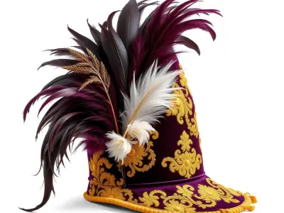 Baroque Feathered Hat Model Pack Low-poly 3D model