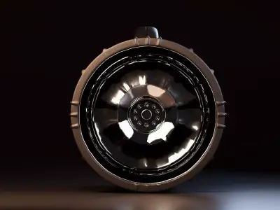 Industrial Handheld Flashlight 3D model