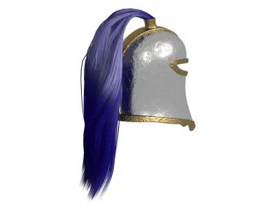 Helmet with tail Low-poly 3D model