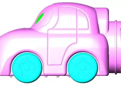 Toy car shape chocolate jar 3D model