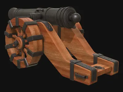Cannon 2 Low-poly 3D model