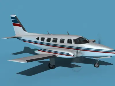 Piper PA-31-350 Navajo Chieftain V04 3D model