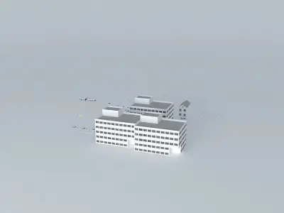 Movie Set group of buildings 3D model