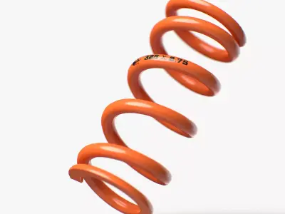 FOX SLS Coil Spring in orange Low-poly 3D model