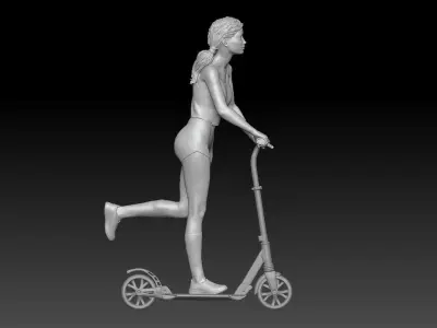ELECTRIC SCOOTER GIRL 1 3D print model