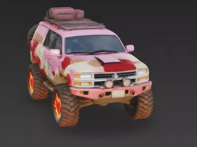 Conversation Heart Pattern SUV 3D Model Low-poly 3D model