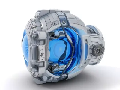 Futuristic Tech Module model pack with blue illumination Low-poly 3D model
