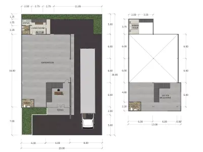 WAREHOUSE AND OFFICE MODEL 3D model