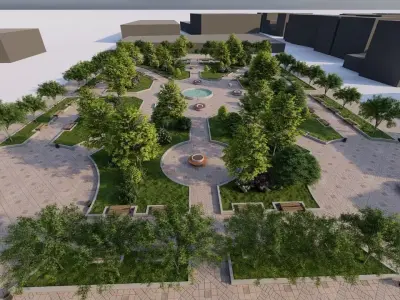 public park-Private Park Landscape 3D model