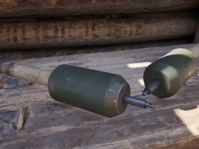 German Stockmine-43 Anti-Personnel Mine 3D model