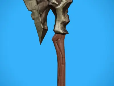 Stylized Axe Weapon Low Poly Game Ready 1k Tris Low-poly 3D model