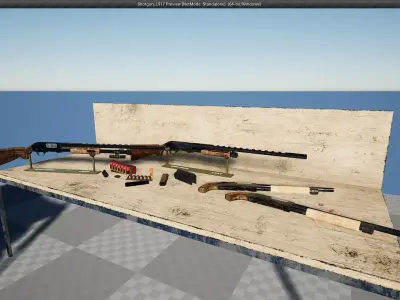 3 Pieces Shotgun L917 Series - Unreal Engine Project Low-poly 3D model