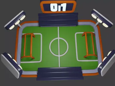  Stadium Stylized - Beautiful Stylized Playing Ground Low-poly 3D model