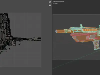 Sci-fi Rifle  Low-poly 3D model