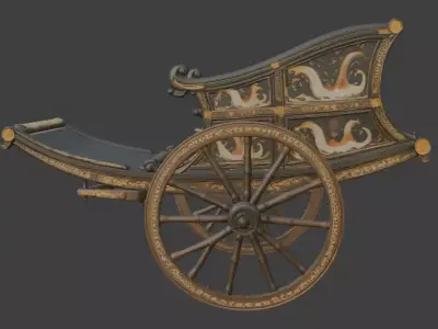 Ornate Historical Carriage 3D Model 3D model