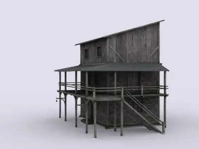 Medival hous 3 Low-poly 3D model