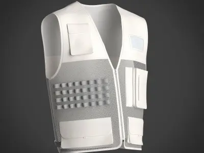 Active men gilet jacket 3D model clothes for character 3D model