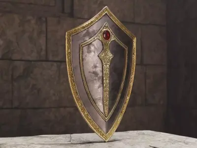 Realistic Game Ready Shield Set 01 Low-poly 3D model