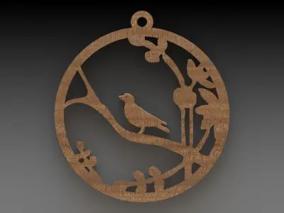 Wooden Key Fob Free 3D model