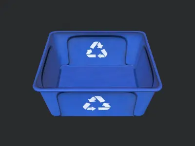 Recycle Basket Low-poly 3D model