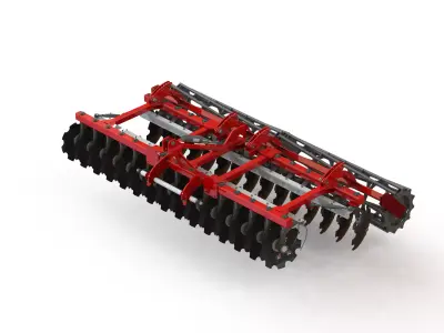 WG 0007 - Mounted heavy disc harrow 4m 3D model