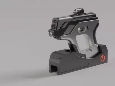Sci-Fi Handgun Pistol Low-poly 3D model