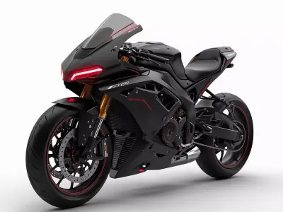 Cyberpunk Assassin Motorcycle 3D Model Low-poly 3D model