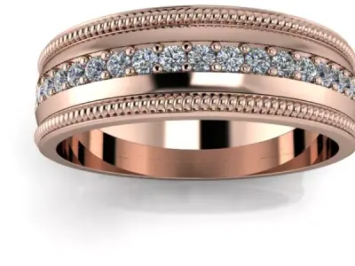 Classic Mens Diamond Wedding Band Jewelry USA size 10 3D print model purchase