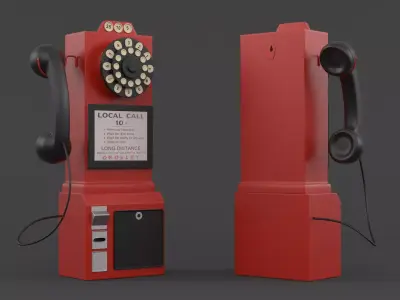 Retro Classic Pay Phone 3D model