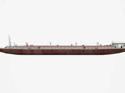 OIL Transport Barge Low-poly 3D model