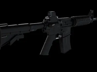 3d assault rifle weapon  Free low-poly 3D model