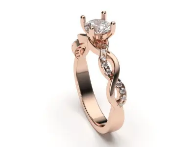 solitaire with ring sizes  8 part S41 3D print model