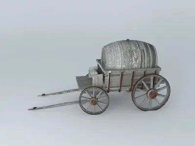 Victorian Barrel Wagon Free 3D model