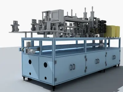 Industrial Equipment 2-Processing Assembly Line 3D model