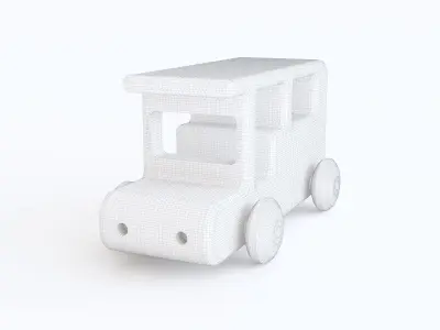 Wooden toy car 08 3D model