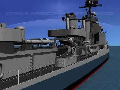 Gearing Class Destroyer DDR-876 USS Rogers 3D model