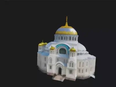 Chapel with Dome 3D Model  Classic Style Game Ready 3D model
