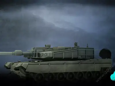 K2 Tank Low-poly 3D model
