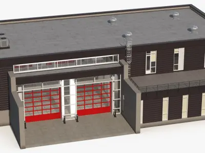 Modern Fire Station Building 3D model